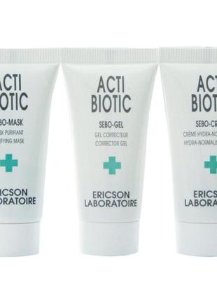 Міні-набір ericson laboratoire acti-biotic mini kit для жирної шкіри1 фото