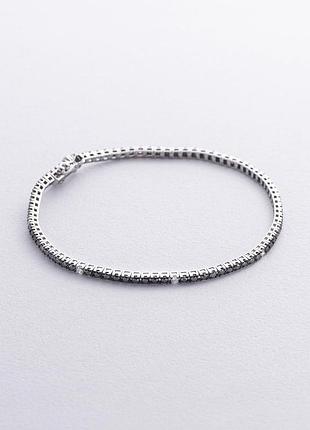 Браслет теннис в белом золоте с черными 
и белыми бриллиантами 539261222