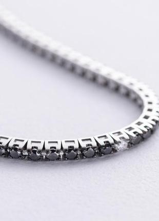 Браслет теннис в белом золоте с черными 
и белыми бриллиантами 5392612223 фото