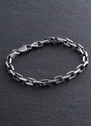 Срібний браслет із чорнуванням (якірне 
плетіння) чс202511 фото