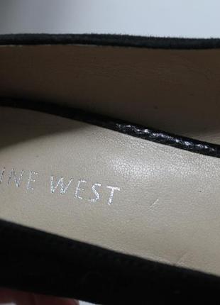 Черные, замшевые туфли с оригинальным каблуком nine west4 фото