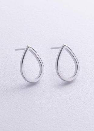 Серебряные серьги-пусеты "большие капельки" 
(1.7 х 1.2 см) 122500