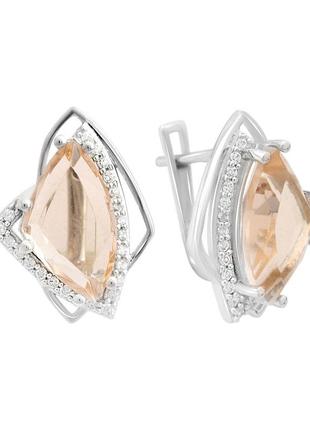 Срібні сережки komilfo з морганітом nano 5.985ct (2088134)