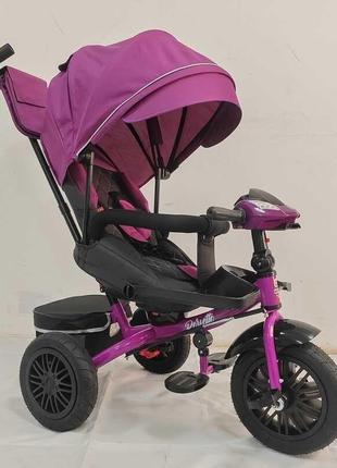 Детский трехколесный велосипед perfetto besttrike 8066 / 713-29, поворотное сиденье, колеса надувные, usb