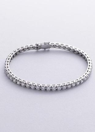 Браслет теннис в белом золоте с белыми 
бриллиантами 518781501