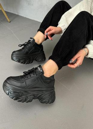 Чорні кросівки на платформі7 фото