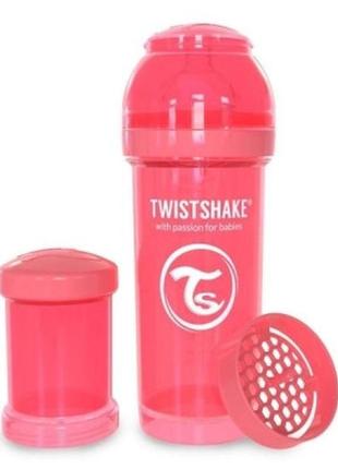 Бутылочка для кормления twistshake персиковая, 260 мл (78032) - топ продаж!1 фото