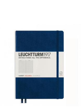 Блокнот leuchtturm1917 середній, темно-синій, клітинка (342923)1 фото