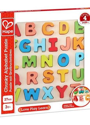 Деревянный пазл hape английский алфавит (e1551)