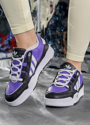 Женские кроссовки adidas originals adi2000 black white purple3 фото