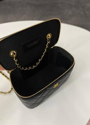 Chanel classic black lambskin pearl crush vanity bag9 фото