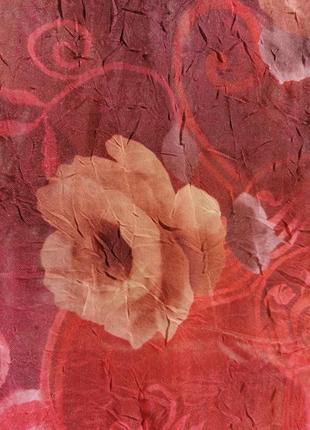 Жакет винтаж накидка болеро батал большого размера оверсайз в цветы жатая ткань pomp6 фото