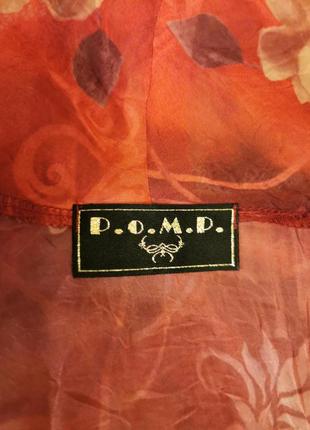 Жакет винтаж накидка болеро батал большого размера оверсайз в цветы жатая ткань pomp8 фото