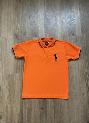 Яскрава футболка polo ralph lauren помаранчева велика лейба s бавовна