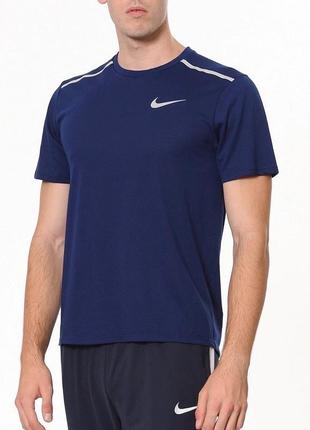 Спортивна футболка nike running breathe rise 365 top t-shirt blue