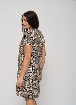 Ночная сорочка женская с коротким рукавом леопардовая 148935 фото