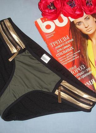 Низ от купальника плавки размер 42 / 8 черные цвета хаки золото бикини зеленые трусики