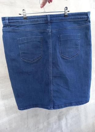 Базовая джинсовая юбка батал3 фото