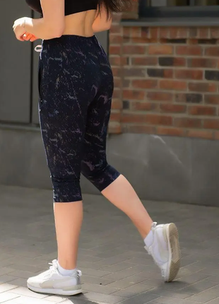 Бриджі жіночі трикотажні батальні літні4 фото