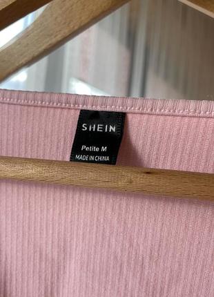 Укороченная кофта, блуза, в рубчик розового цвета размер м4 фото