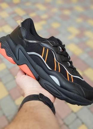 Чоловічі кросівки adidas ozweego чорні з оранжевим знижка sale | smb