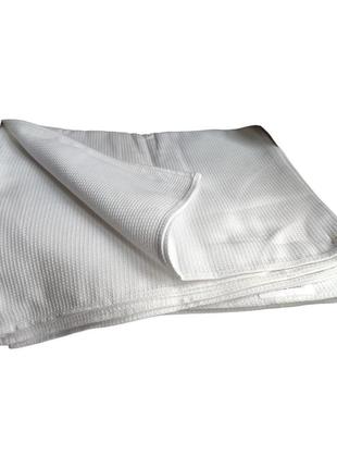 Белое вафельное полотенце для кухни 34×66