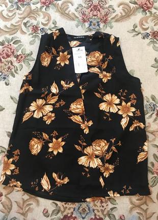 Блузка літня класична без рукавів! xs