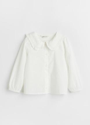 1-2 года 92 см h&amp;m новая рубашка блуза блузка с воротником для модниц легкая натуральная3 фото