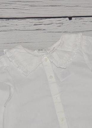 1-2 года 92 см h&amp;m новая рубашка блуза блузка с воротником для модниц легкая натуральная6 фото