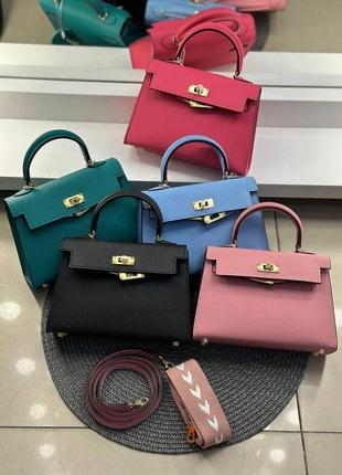 Сумка кожаная мини hermes kelly 19 см