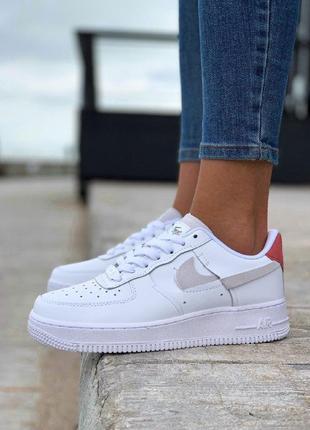 Кроссовки nike air force 1 low shadow белые с резаными значками разные задники5 фото