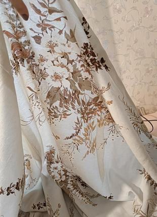 Комплект 2 шт шторы льняные коттон 220/220 см коттон плотные шторы листьев принт