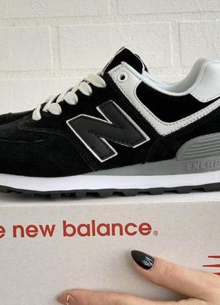 Кроссовки new balance 574 черные black2 фото