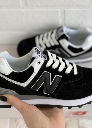 Кроссовки new balance 574 черные black7 фото