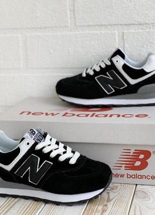 Кроссовки new balance 574 черные black6 фото