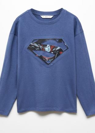 Лонгслив реглан кофточка футболка с длинным рукавом mango superman