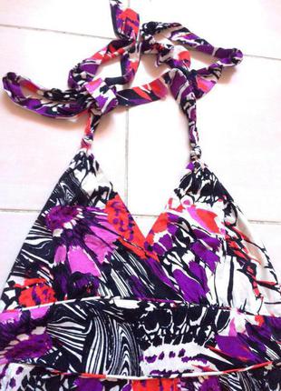 Трикотажный цветочный макси сарафан платье в пол  бандо #73 фото