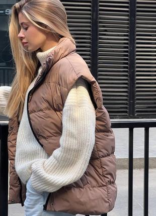 Жилетка оверсайз безрукавка тепла
