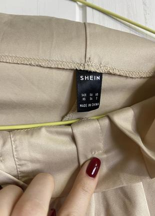 Нюдовые брюки брюки на высокой талии shein3 фото