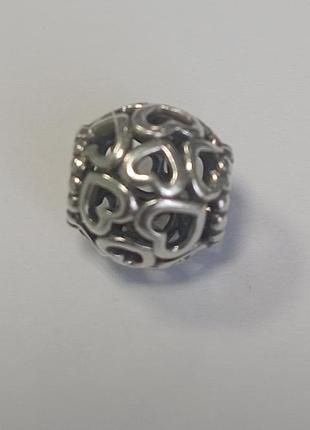 Pandora  подвеска с сердцами