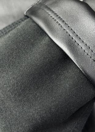 Женские кожаные штаны брюки утепленные на флисе эко кожа весна демисезон3 фото