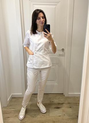 Медицинский костюм, белый мед костюм, медицинский костюм