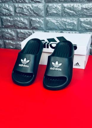 Мужские тапочки pants adidas черные шлепанцы адидас