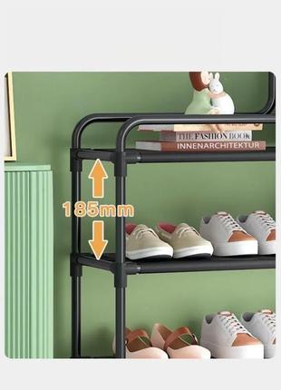 Стеллаж для обуви shoe rack black полка для обуви-08-02, металл, 60х18.5х78.5 см salemarket2 фото