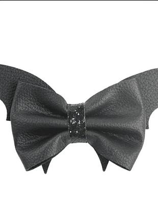 Заколка заколка для волос бантик черный halloween готика