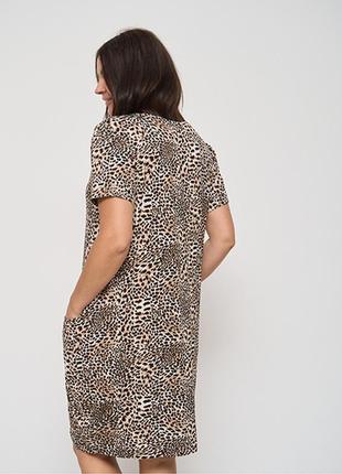 Туника женская с карманами леопардовая 149002 фото