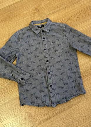 Рубашка с принтом m&amp;s 9-10 лет