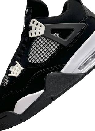 Женские кроссовки air jordan 4 retro black white thunder4 фото