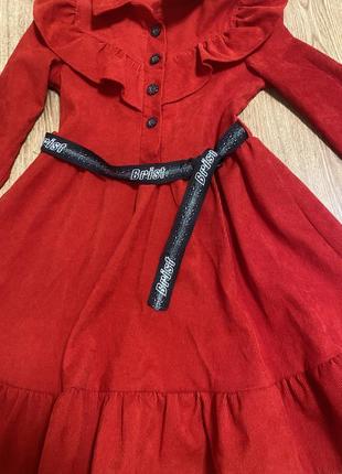 Червона велюрова сукня2 фото