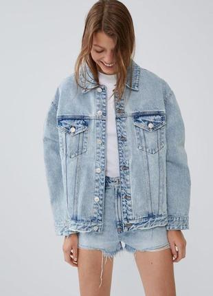 Оверсайз denim пиджак / куртка bershka1 фото